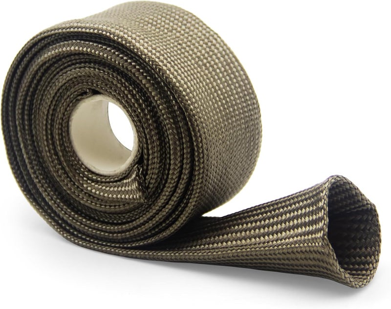 AggSound Heat Shield Sleeve 1/2" ID X 10' - Fuel Line Hose Protector for Car Spark Plug Wire Heat Shield Wrap Automotive Insulation Protection Boots Roll, Brake Cable, Hose & Wire Loom Cover, Titanium - Image 1